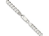 Sterling Silver 4.5mm Concave Beveled Curb Chain Necklace