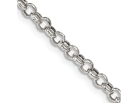 Sterling Silver 3mm Semi-solid Rolo Chain Necklace