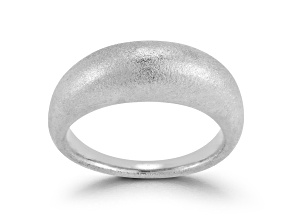 Sterling Statements Rhodium Over Sterling Silver Satin Thin Dome Ring