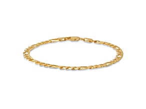 Unisex 14K Yellow Gold Over Sterling Silver Figaro Link Bracelet