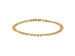 Unisex 14K Yellow Gold Over Sterling Silver Figaro Link Bracelet