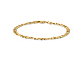 Unisex 14K Yellow Gold Over Sterling Silver Figaro Link Bracelet