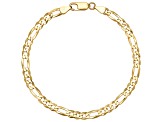 Unisex 14K Yellow Gold Over Sterling Silver Figaro Link Bracelet