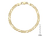 Unisex 14K Yellow Gold Over Sterling Silver Figaro Link Bracelet