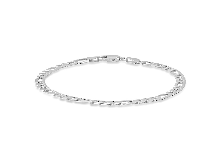 Unisex Sterling Silver Figaro Link Bracelet