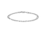 Unisex Sterling Silver Figaro Link Bracelet