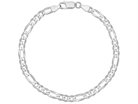 Unisex Sterling Silver Figaro Link Bracelet