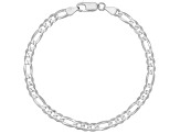 Unisex Sterling Silver Figaro Link Bracelet