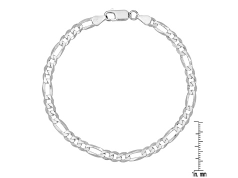 Unisex Sterling Silver Figaro Link Bracelet