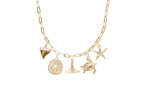 22K Gold Over Sterling Silver Small Nautical Necklace 18 in