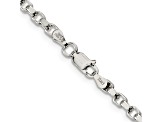 Sterling Silver 3.5mm Diamond-cut Rolo Chain Bracelet