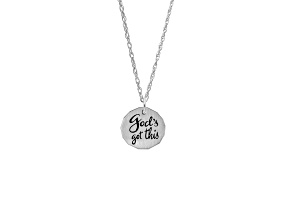 Rhodium Over Sterling Silver God'S Got This Necklace Set 18 in
