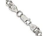 Sterling Silver 7mm Pavé Curb Chain