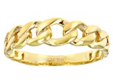 18k Yellow Gold Over Sterling Silver Graduated Curb Band Ring