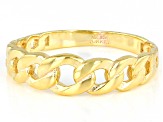 18k Yellow Gold Over Sterling Silver Graduated Curb Band Ring