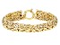 18k Yellow Gold Over Sterling Silver Double Byzantine Link Bracelet