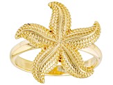 18k Yellow Gold Over Sterling Silver Starfish Ring