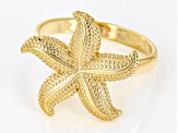 18k Yellow Gold Over Sterling Silver Starfish Ring