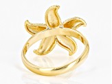 18k Yellow Gold Over Sterling Silver Starfish Ring