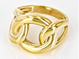 18k Yellow Gold Over Sterling Silver Graduated Curb Ring