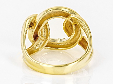 18k Yellow Gold Over Sterling Silver Graduated Curb Ring