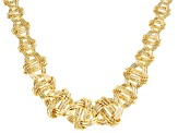 18k Yellow Gold Over Sterling Silver 25mm Graduated Woven 18 Inch Necklace