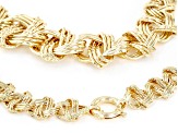 18k Yellow Gold Over Sterling Silver 25mm Graduated Woven 18 Inch Necklace