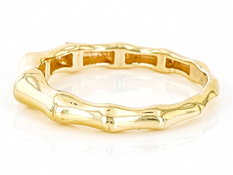 18k Yellow Gold Over Sterling Silver Bamboo Band Ring