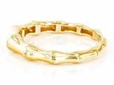 18k Yellow Gold Over Sterling Silver Bamboo Band Ring