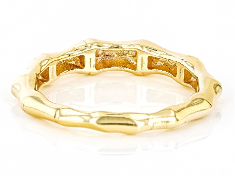 18k Yellow Gold Over Sterling Silver Bamboo Band Ring