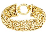 18k Yellow Gold Over Sterling Silver 18mm Double Byzantine Link Bracelet