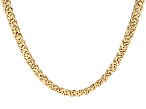 18k Yellow Gold Over Sterling Silver 9mm Wheat Link 20 Inch Necklace