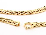 18k Yellow Gold Over Sterling Silver 9mm Wheat Link 20 Inch Necklace