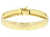 18k Yellow Gold Over Sterling Silver 10mm Diamond-Cut Cleopatra Bracelet