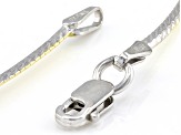 Sterling Silver & 18k Yellow Gold Over Sterling Silver 1.35mm Reversible Omega 18 Inch Necklace