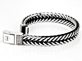 Sterling Silver Oxidized 9.4mm Wheat Link Bracelet