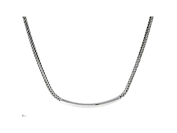 Picture of Sterling Silver Oxidized Tube Bar Wheat Link 19.5 Inch Necklace