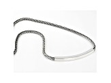 Sterling Silver Oxidized Tube Bar Wheat Link 19.5 Inch Necklace