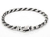 Sterling Silver Oxidized 4.4mm Rope Link Bracelet