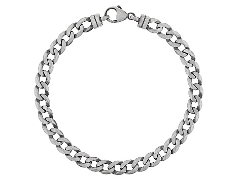 Sterling Silver Oxidized 6.2mm Curb Link Bracelet - AG1048 | JTV.com