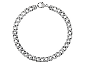 Sterling Silver Oxidized 6.2mm Curb Link Bracelet