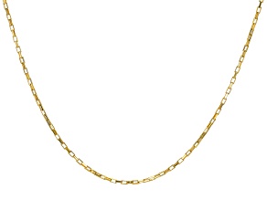 18k Yellow Gold Over Sterling Silver 2.2mm Elongated Box 20 Inch Chain