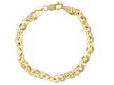 18k Yellow Gold Over Sterling Silver 7.1mm Cable Link Bracelet