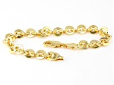 18k Yellow Gold Over Sterling Silver 7.1mm Cable Link Bracelet