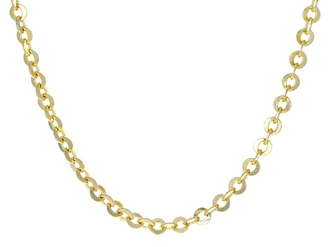18k Yellow Gold Over Sterling Silver 5.4mm Cable 20 Inch Chain