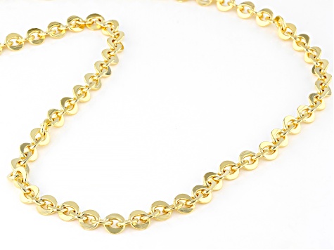 18k Yellow Gold Over Sterling Silver 5.4mm Cable 20 Inch Chain