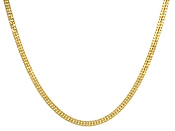 Picture of 18k Yellow Gold Over Sterling Silver 4mm Double Curb 20 Inch Chain