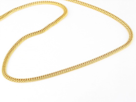 18k Yellow Gold Over Sterling Silver 4mm Double Curb 20 Inch Chain