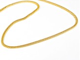 18k Yellow Gold Over Sterling Silver 4mm Double Curb 20 Inch Chain