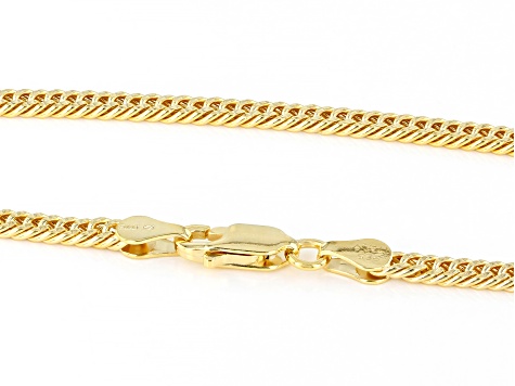 18k Yellow Gold Over Sterling Silver 4mm Double Curb 20 Inch Chain